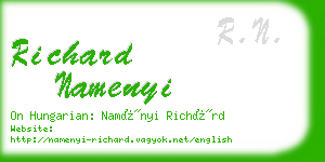 richard namenyi business card